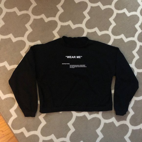 Boohoo Sweaters - Boohoo Premium Oversized Slogan Sweatshirt - L